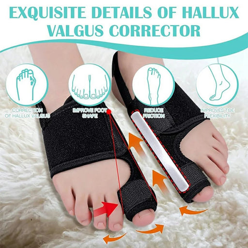 003 Bunion Corrector Adjustable Toe Separator Orthotics Feet Bone Thumb Adjuster Foot Care Tool Gift - Black / Right - 2