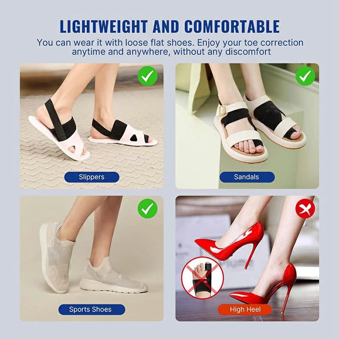 003 Bunion Corrector Adjustable Toe Separator Orthotics Feet Bone Thumb Adjuster Foot Care Tool Gift - Black / Right - 5