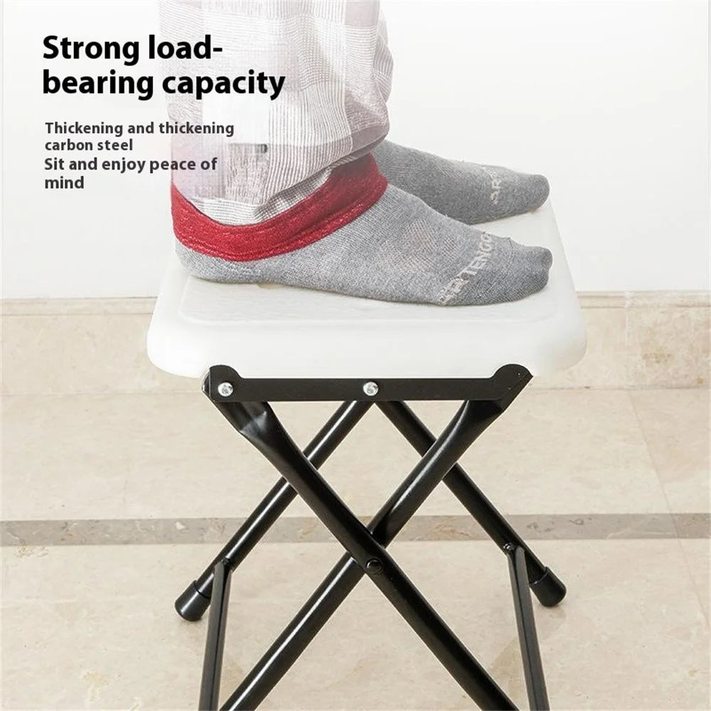 Foldable Shower Stool Waterproof Bathroom Anti Slip Carbon Steel Pipe Bath Seat for Elderly Children - 3