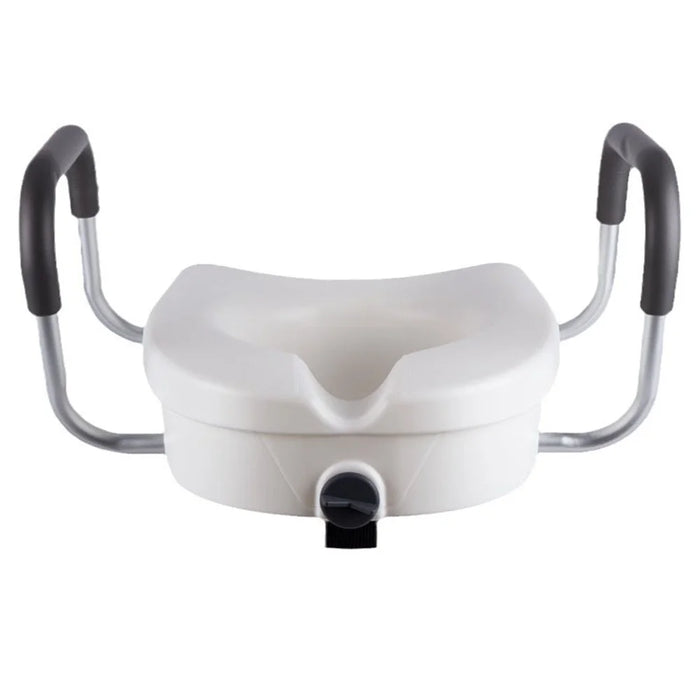 Adjustable Toilet Seat Riser with Padded Aluminum Alloy Armrests for Elderly Pregnant  Disabled - 1