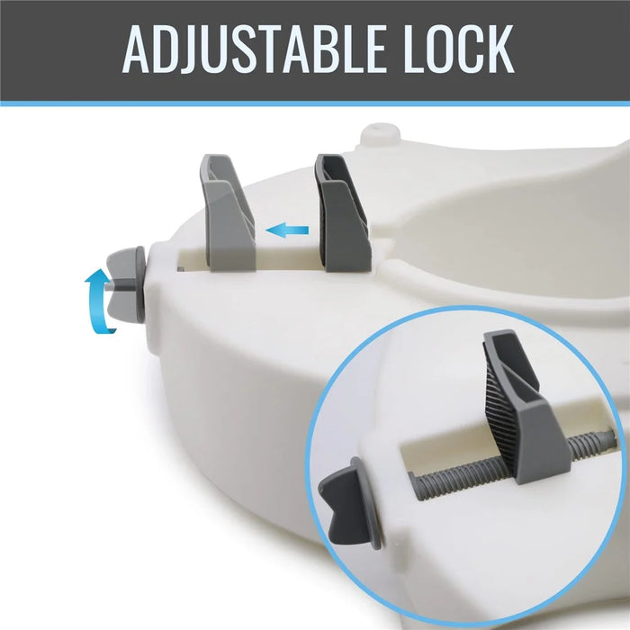 Adjustable Toilet Seat Riser with Padded Aluminum Alloy Armrests for Elderly Pregnant  Disabled - 6