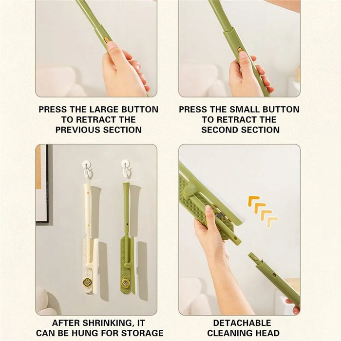 Telescopic Window Cleaner Double Sided Squeegee Squeegee Wet Dry Dual Use Cleaning Tool - Green - 4