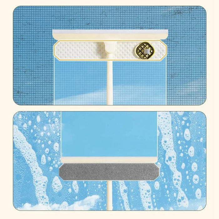 Telescopic Window Cleaner Double Sided Squeegee Squeegee Wet Dry Dual Use Cleaning Tool - Green - 5