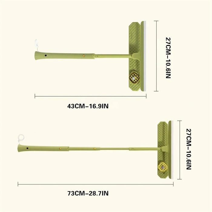 Telescopic Window Cleaner Double Sided Squeegee Squeegee Wet Dry Dual Use Cleaning Tool - Green - 7