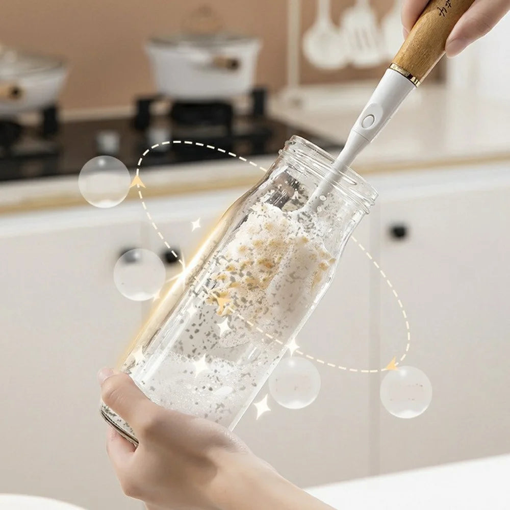 3 in 1 Kitchen Cleaning Brush Set with Replaceable Heads Dish Scrubber Cup Brush Pot Cleaner for Sink  /  Bottle  /  Pan - 5