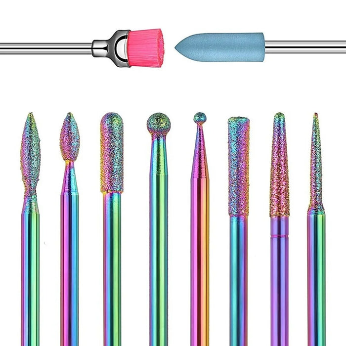 10 PCS Nail Drill Bits Set Tungsten Steel Manicure Tools For Nail Art DIY Home Use - 2