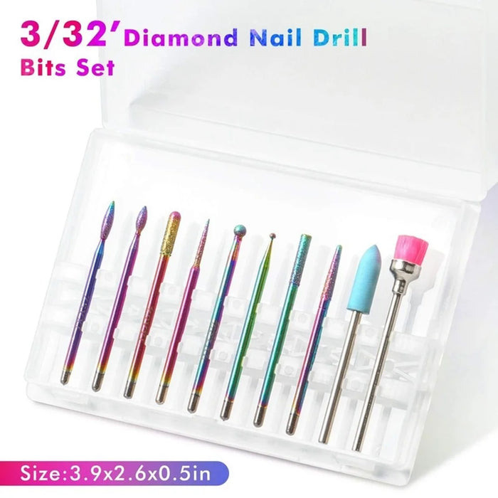 10 PCS Nail Drill Bits Set Tungsten Steel Manicure Tools For Nail Art DIY Home Use - 6