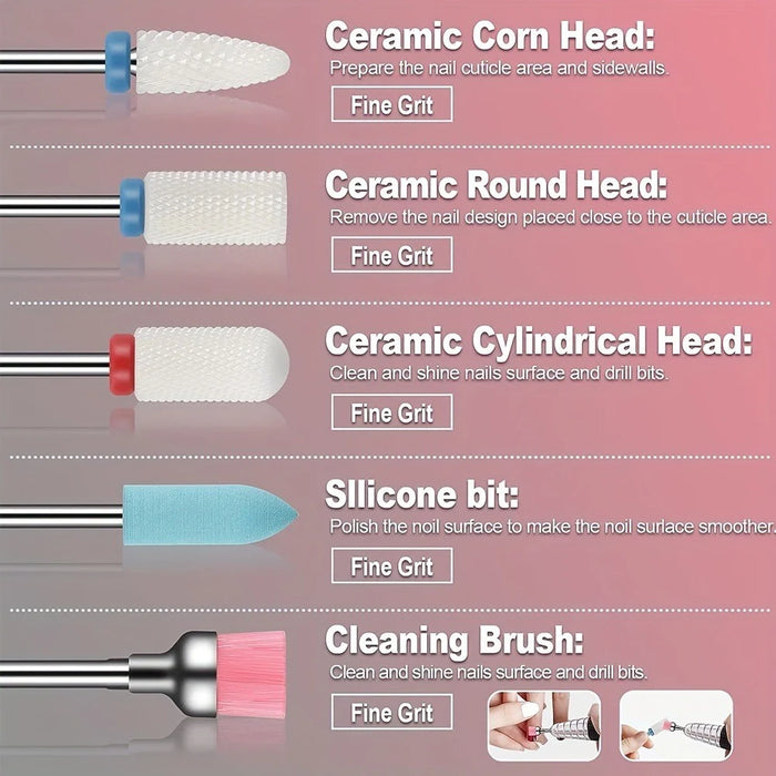 13Pcs Nail Drill Bits Set Ceramic Colorful Grinding Heads Professional Manicure Machine Accessories - 3