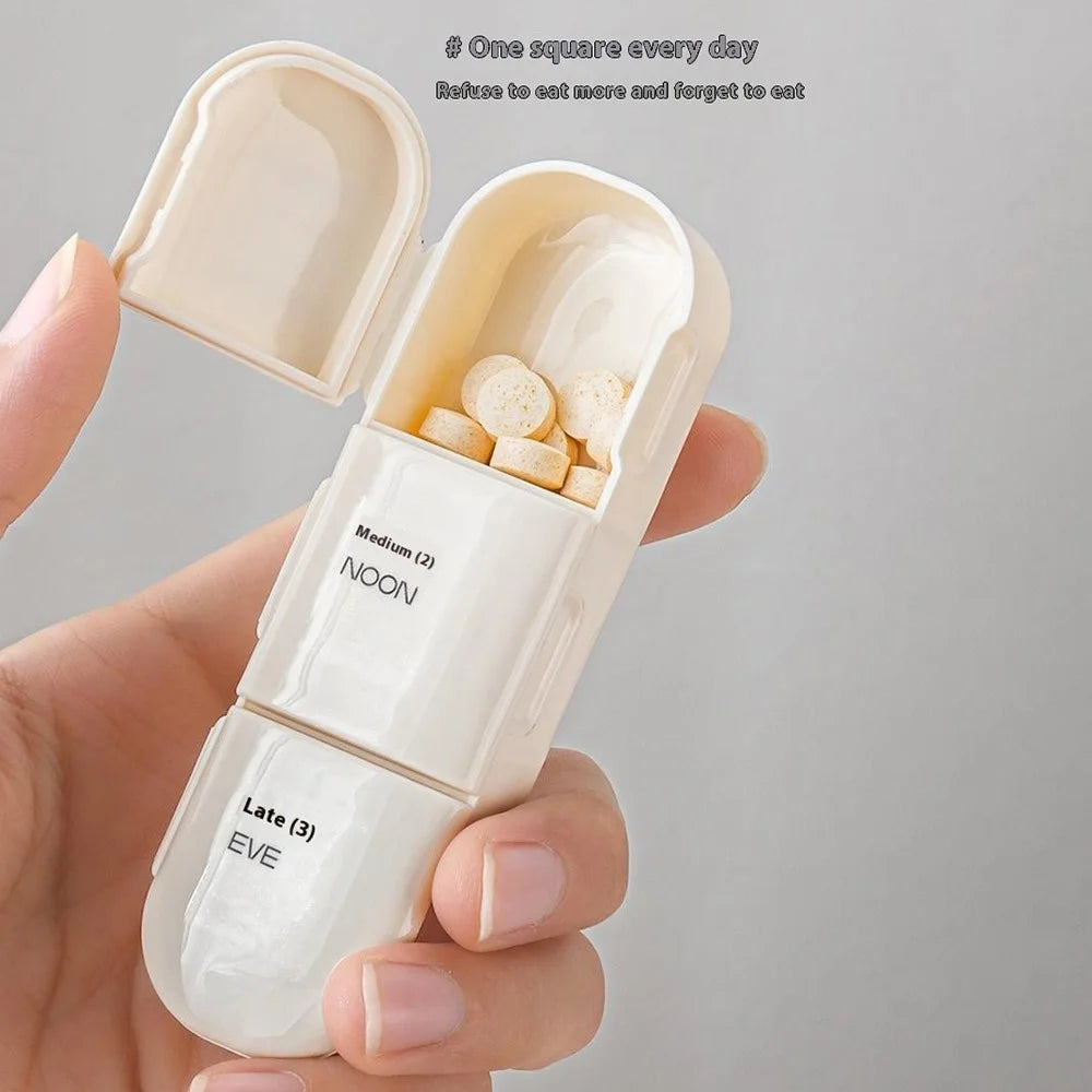 28 Grid Weekly Pill Organizer Large Capacity Portable Medicine Dispenser 7 Day Storage Box (No FDA, BPA-Free) - White - 3