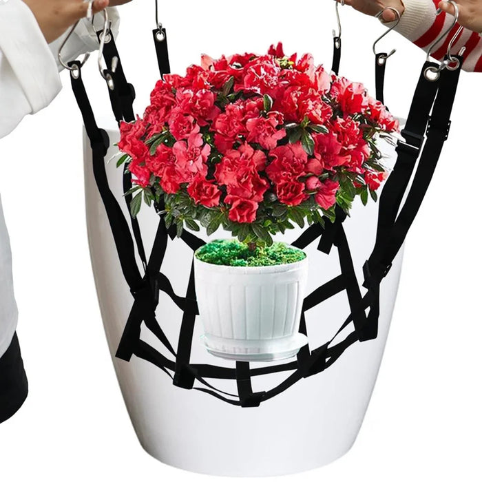 Adjustable Plant Storage Pot Net for Indoor / Outdoor Planter Holder with 8 Hooks - 3