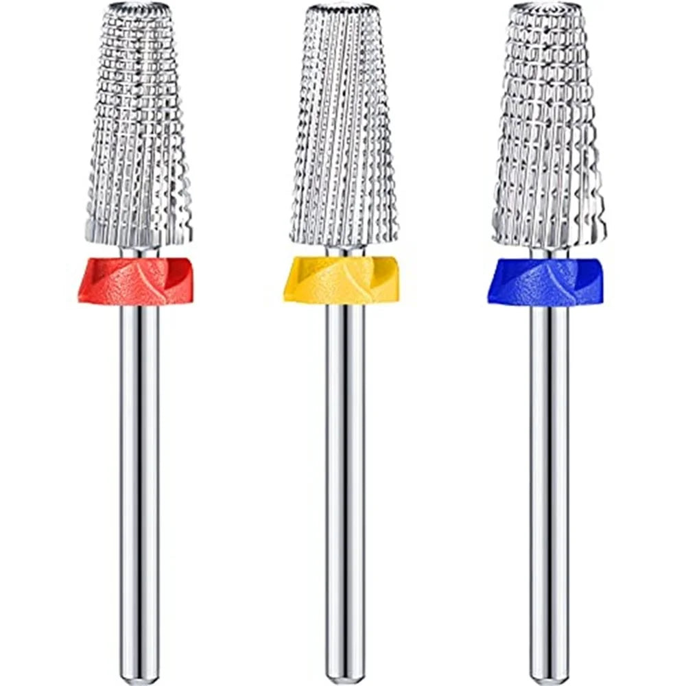 3Pcs Tungsten Steel Nail Drill Bits Set Multi-Function Nail Art Cuticle Removal Polishing Shaping Tool - 1