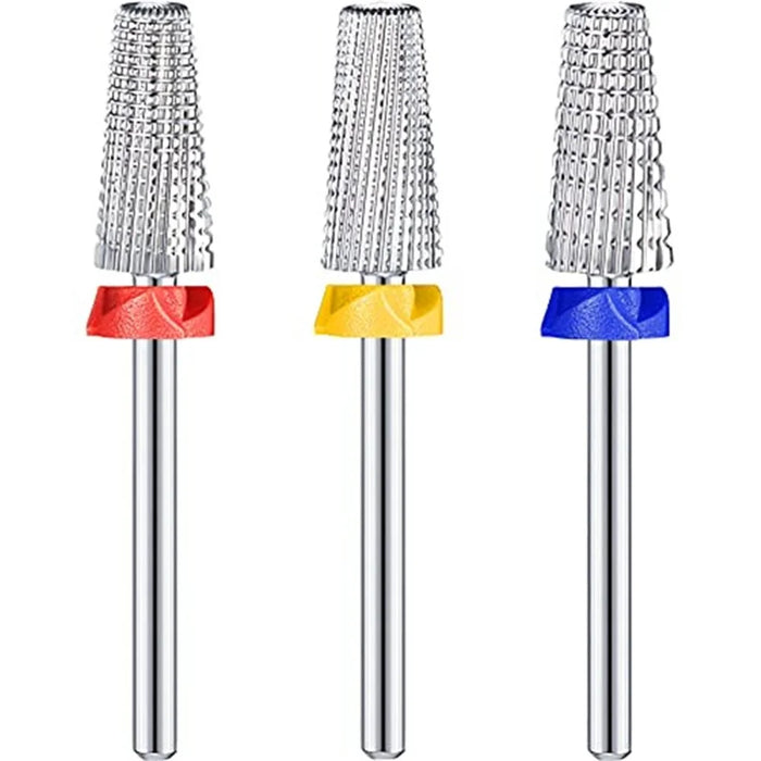 3Pcs Tungsten Steel Nail Drill Bits Set Multi-Function Nail Art Cuticle Removal Polishing Shaping Tool - 1