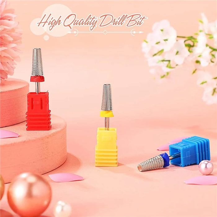 3Pcs Tungsten Steel Nail Drill Bits Set Multi-Function Nail Art Cuticle Removal Polishing Shaping Tool - 2