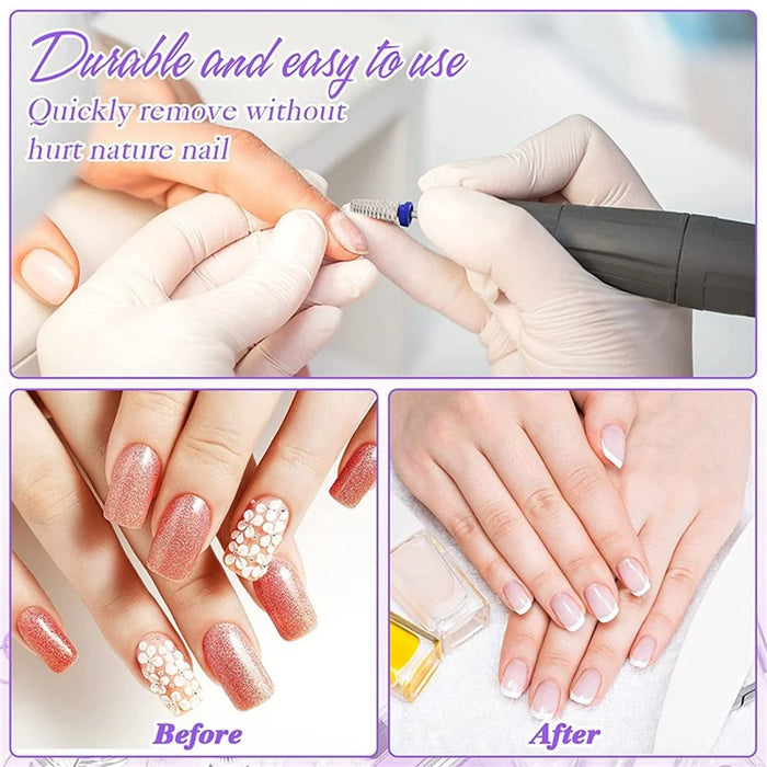 3Pcs Tungsten Steel Nail Drill Bits Set Multi-Function Nail Art Cuticle Removal Polishing Shaping Tool - 7