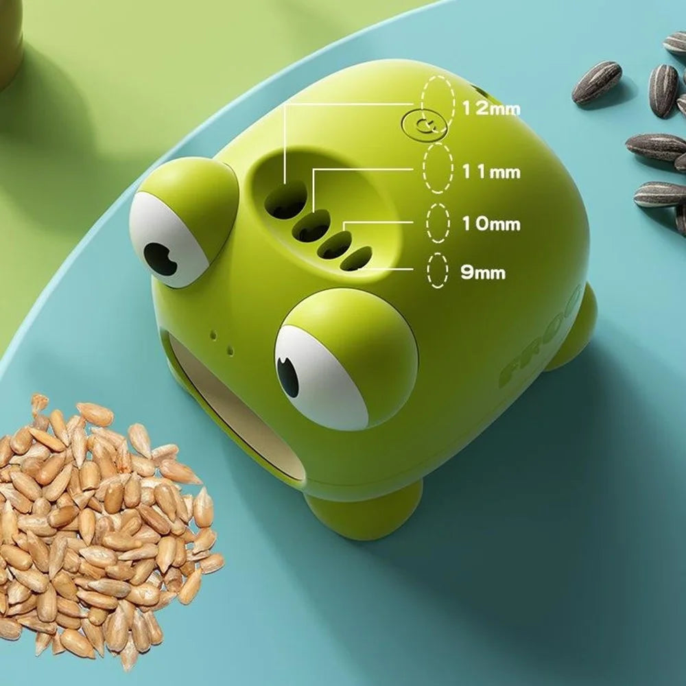 Electric Sunflower Seed Sheller Frog Shaped Automatic Seed Husker Portable Mini Shell Remover - Green - 4