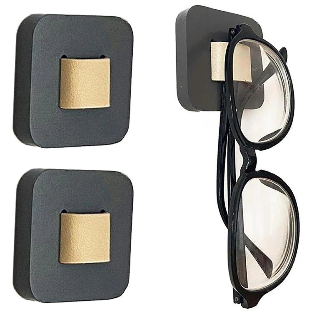 2Pcs Wooden Sunglasses Storage Rack Wall Mounted Living Room Entryway Glasses Holder - Black - 1
