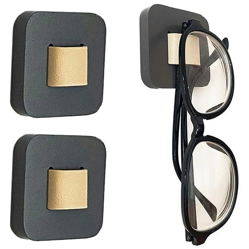 2Pcs Wooden Sunglasses Storage Rack Wall Mounted Living Room Entryway Glasses Holder - Black - 1