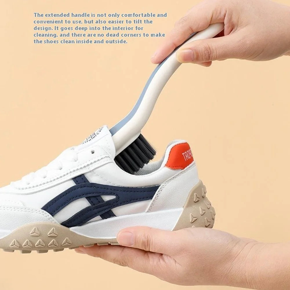 Contrast Color Hard Bristle Shoe Brush Home Kitchen Shoe Cleaning Non-Shedding Brush - Blue - 4