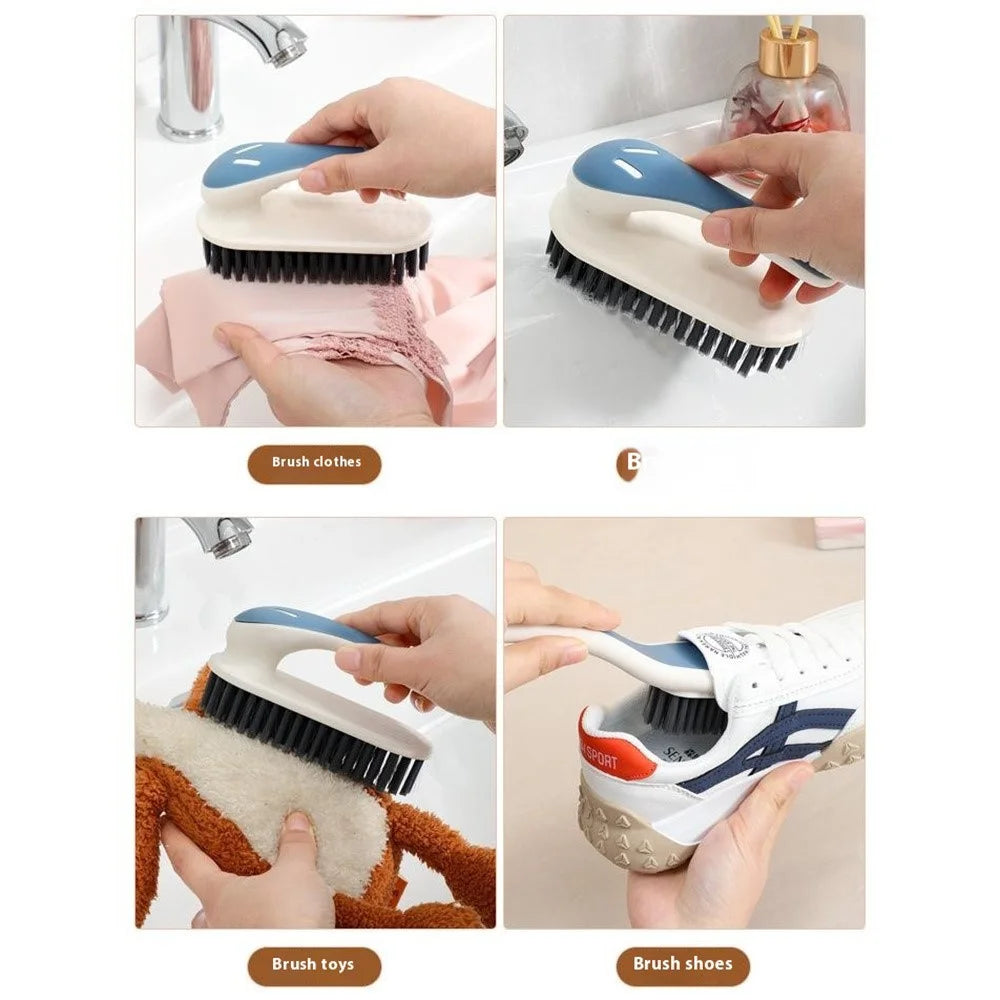 Contrast Color Scrub Brush Home Kitchen Shoe Clothes Non-Shedding Hard Bristle Cleaning Brush - Blue - 3