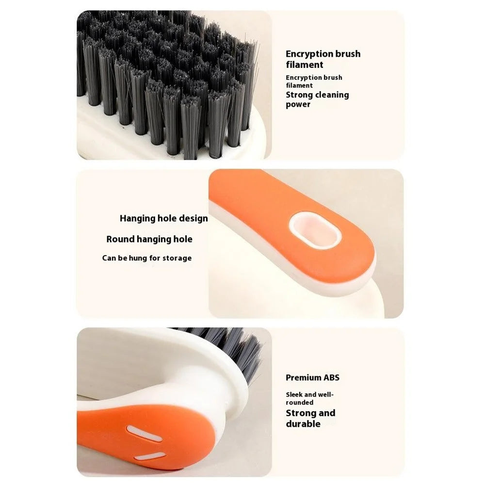 Contrast Color Scrub Brush Home Kitchen Shoe Clothes Non-Shedding Hard Bristle Cleaning Brush - Blue - 4