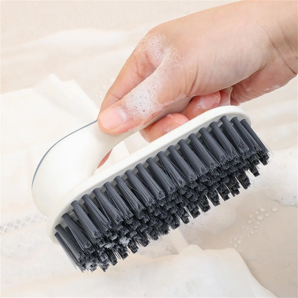 Contrast Color Scrub Brush Home Kitchen Shoe Clothes Non-Shedding Hard Bristle Cleaning Brush - Blue - 6