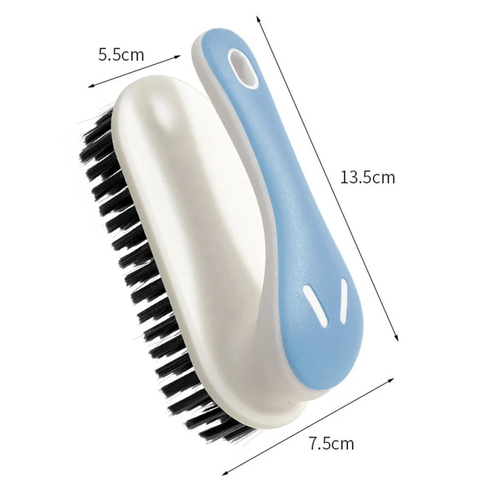 Contrast Color Scrub Brush Home Kitchen Shoe Clothes Non-Shedding Hard Bristle Cleaning Brush - Blue - 7
