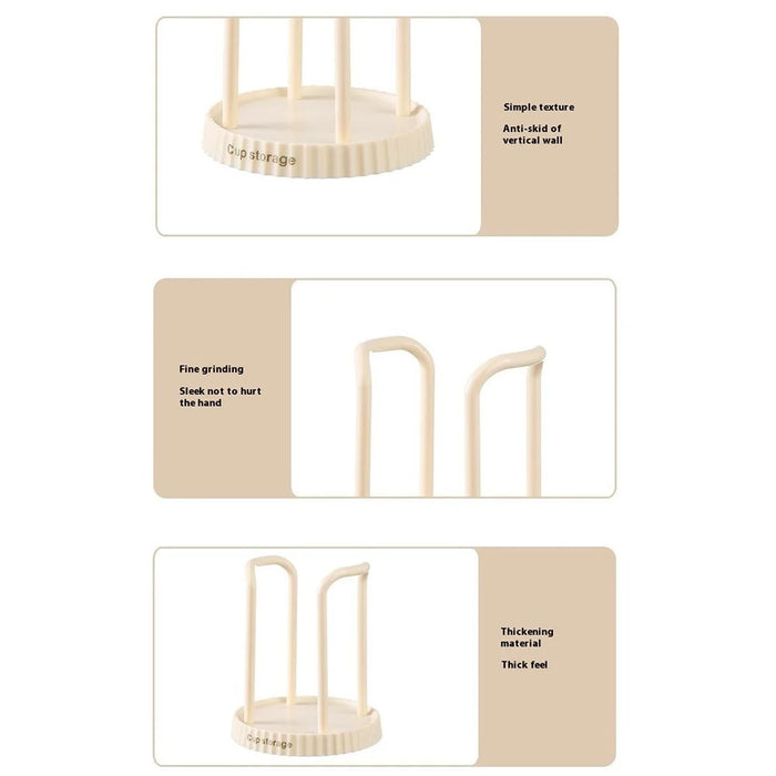 Disposable Cup Dispenser Paper Cup Holder Storage Rack Punching Free for Home - White - 5