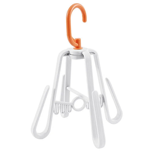 Folding Plastic Shoe Rack Multi Tier Rotating Shoes Drying Rack Space Saving - White - 1