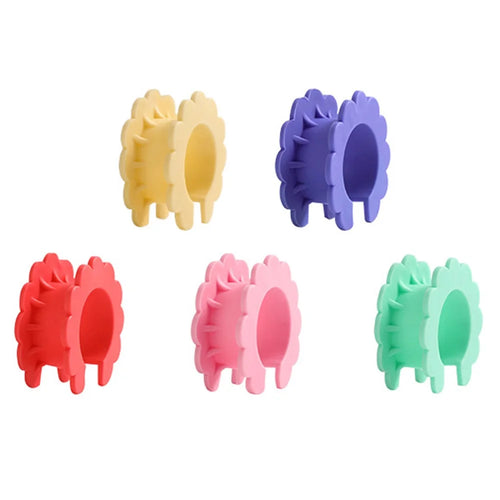 5Pcs Clothes Hanger Anti Wind Clips Drying Rod Clamps Sunflower Non Slip Silicone Fasteners - 1