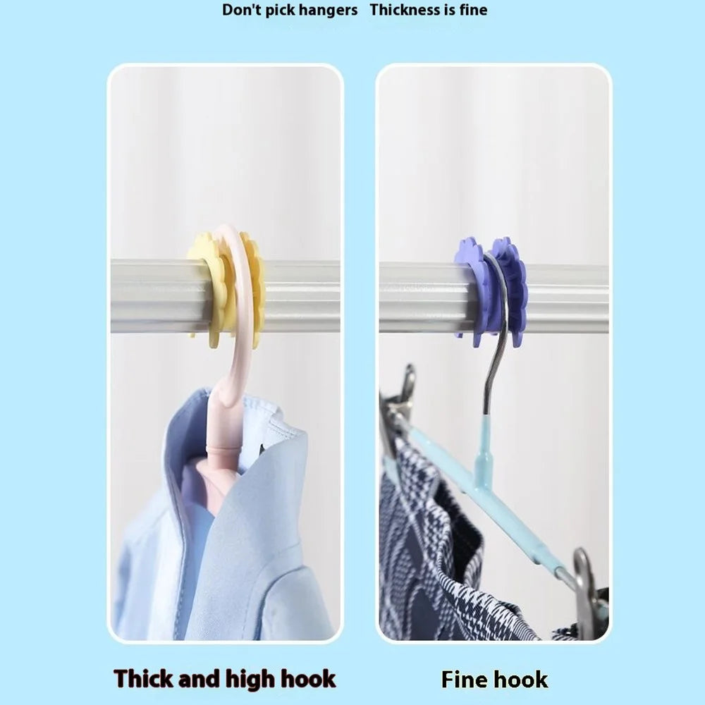 5Pcs Clothes Hanger Anti Wind Clips Drying Rod Clamps Sunflower Non Slip Silicone Fasteners - 3