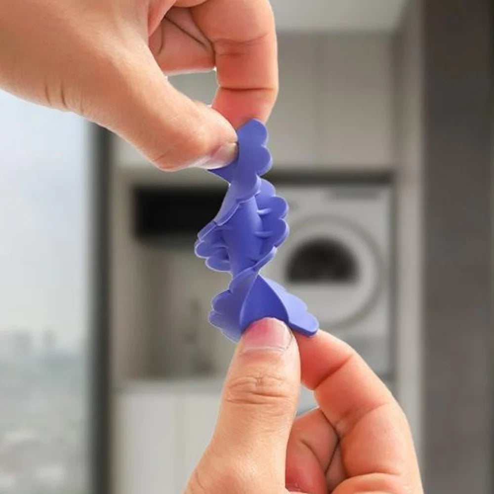5Pcs Clothes Hanger Anti Wind Clips Drying Rod Clamps Sunflower Non Slip Silicone Fasteners - 7