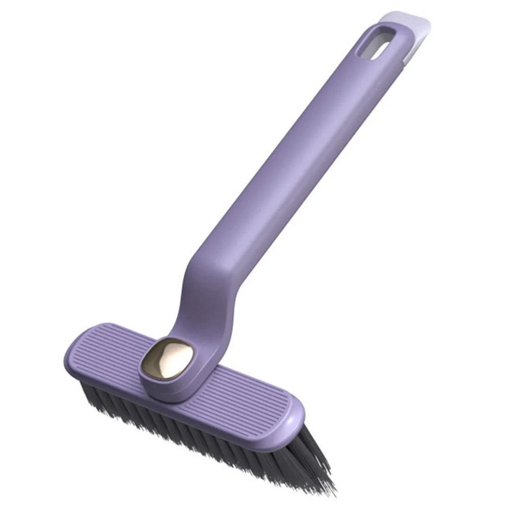 Rotating Cleaning Brush Hard Bristle Bathroom Tile Scrubber Floor Wall Crevices Grout Cleaning Brush - Purple - 1