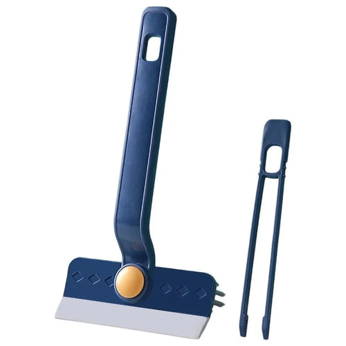 Rotating Cleaning Brush Water Wiper Hard Bristles Bathroom Tile Crevice Cleaning Tool with Hair Clip - Blue - 1