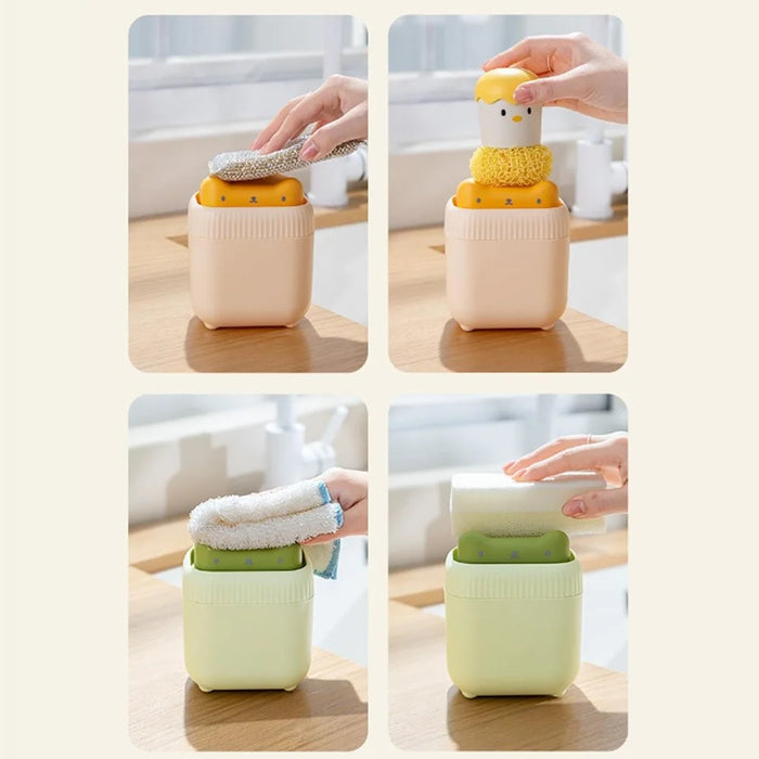 Cute Cat Shaped Dish Soap Dispenser Kitchen Sink Liquid Soap Pump Detergent Dispenser - Yellow - 4