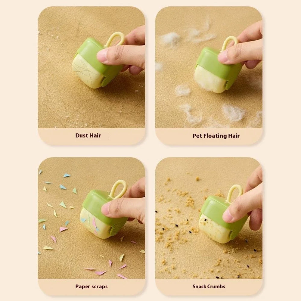 Portable Reusable Lint Roller Washable Square Sticky Clothes Hair Dust Remover - Matcha Green - 4