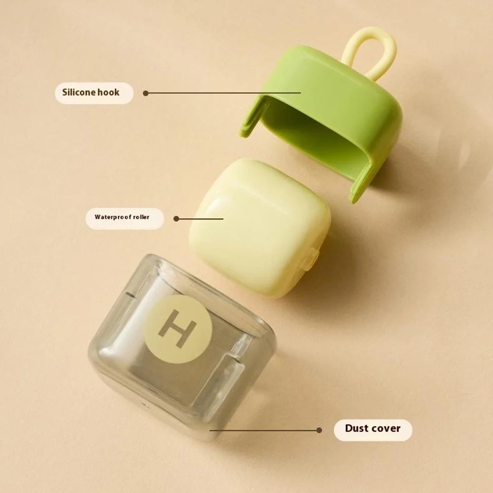 Portable Reusable Lint Roller Washable Square Sticky Clothes Hair Dust Remover - Matcha Green - 5
