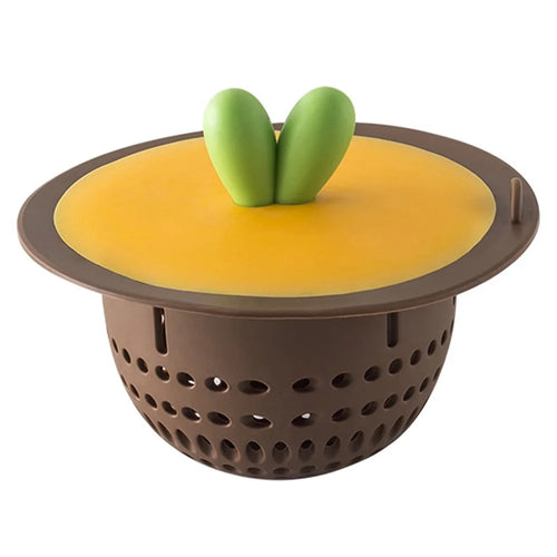 Carrot Shaped Silicone Sink Strainer Kitchen Drain Filter Basket Vegetable Washing Anti Clog for Home - Dark Brown - 1