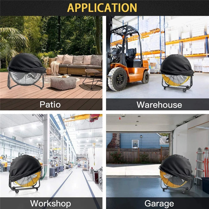 120 x 55 x 120cm Outdoor Industrial Fan Dust Cover Oxford Cloth Waterproof Protective Cover - 7