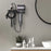 Hair Dryer Holder Wall Mount No Drill Bathroom Organizer for Hairdryer / Straightener / Curling Iron Storage Rack - 6