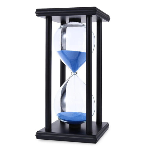 45 Minutes Sand Clock 4 Wooden Frames Sand Watch Mini Vintage Sandglass Timer - Blue - 1