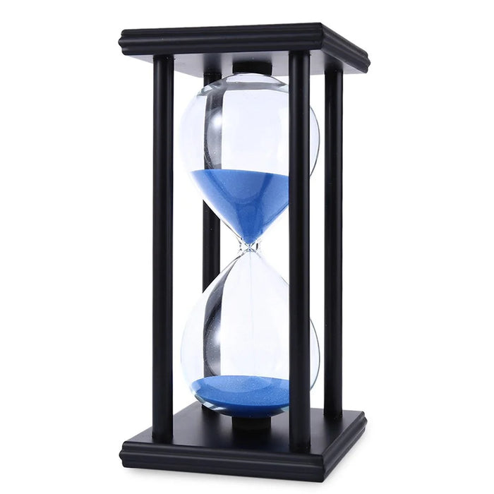 45 Minutes Sand Clock 4 Wooden Frames Sand Watch Mini Vintage Sandglass Timer - Blue - 1