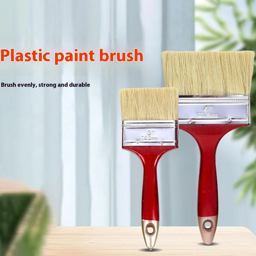 Paint Brush Natural Bristle Cleaning Brush for Latex Paint / Emulsion / Adhesive Application - 3