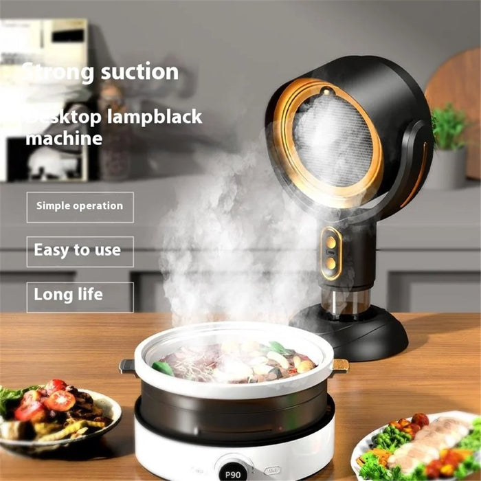 Portable Exhaust Hood Desktop Range Hood 2 Gears Rechargeable Kitchen Exhaust Fan - Black+Purple - 4