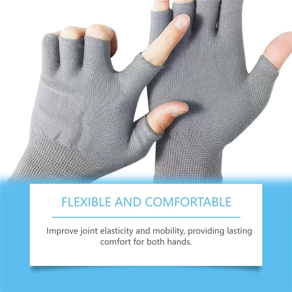HOUKEA HK-A07-0004-01 1 Pair Hand Care Gloves Winter Fingerless Mittens for Joint Pain Relief - 5