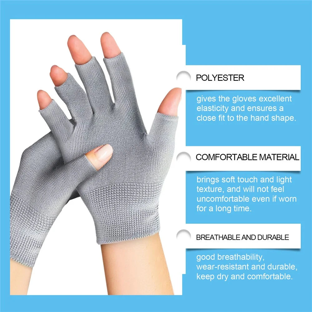 HOUKEA HK-A07-0004-01 1 Pair Hand Care Gloves Winter Fingerless Mittens for Joint Pain Relief - 6