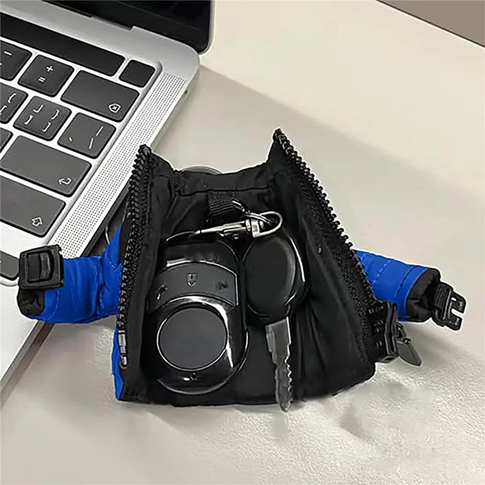 Creative Key Organizer Pouch Multifunctional Decorative Mini Down Coat Keychain Portable Ornament Gift - Blue - 2