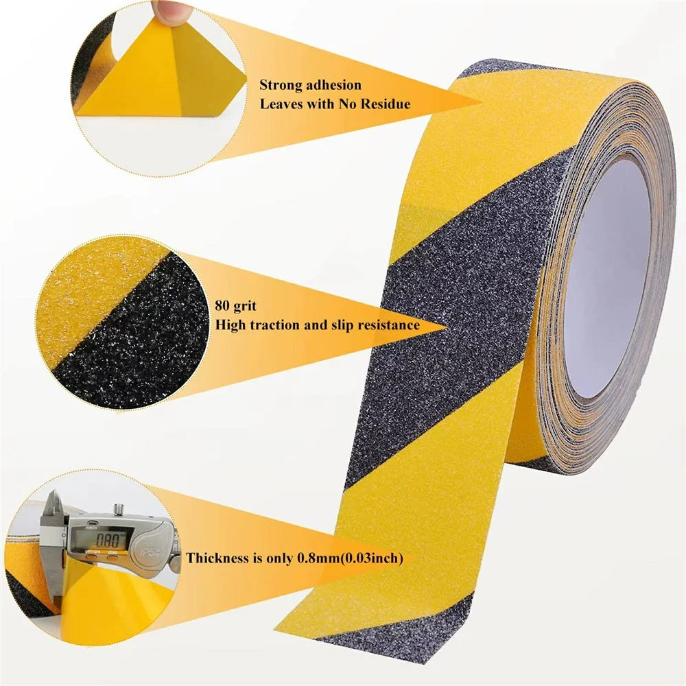 2.5cm PVC Anti Slip Tape Adhesive Safety Traction Tape Indoor Outdoor Sticker for Stair Floor , Length 10m - Transparent - 4