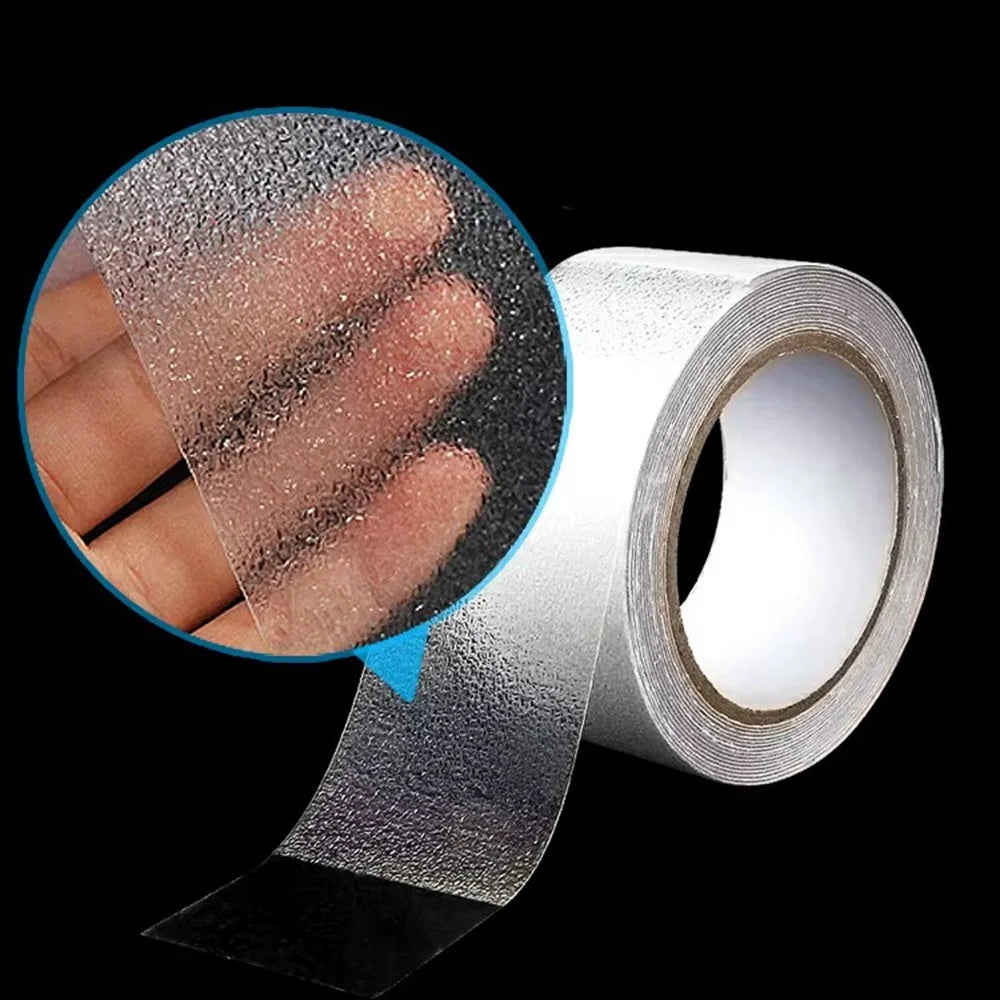 2.5cm PVC Anti Slip Tape Adhesive Safety Traction Tape Indoor Outdoor Sticker for Stair Floor , Length 10m - Transparent - 5