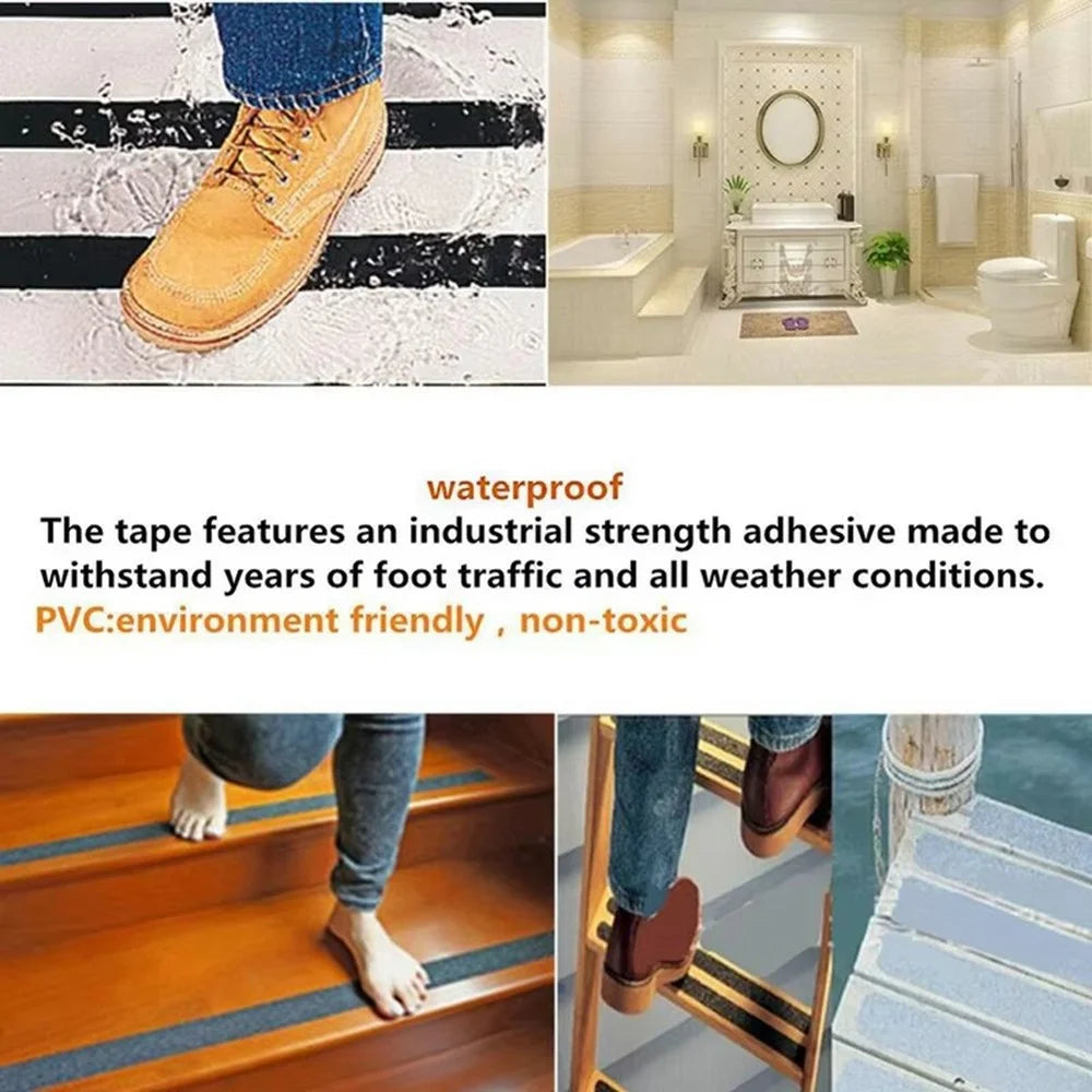 5cm PVC Anti Slip Tape Adhesive Safety Traction Tape Indoor Outdoor Sticker for Stair Floor , Length 5m - Transparent - 7