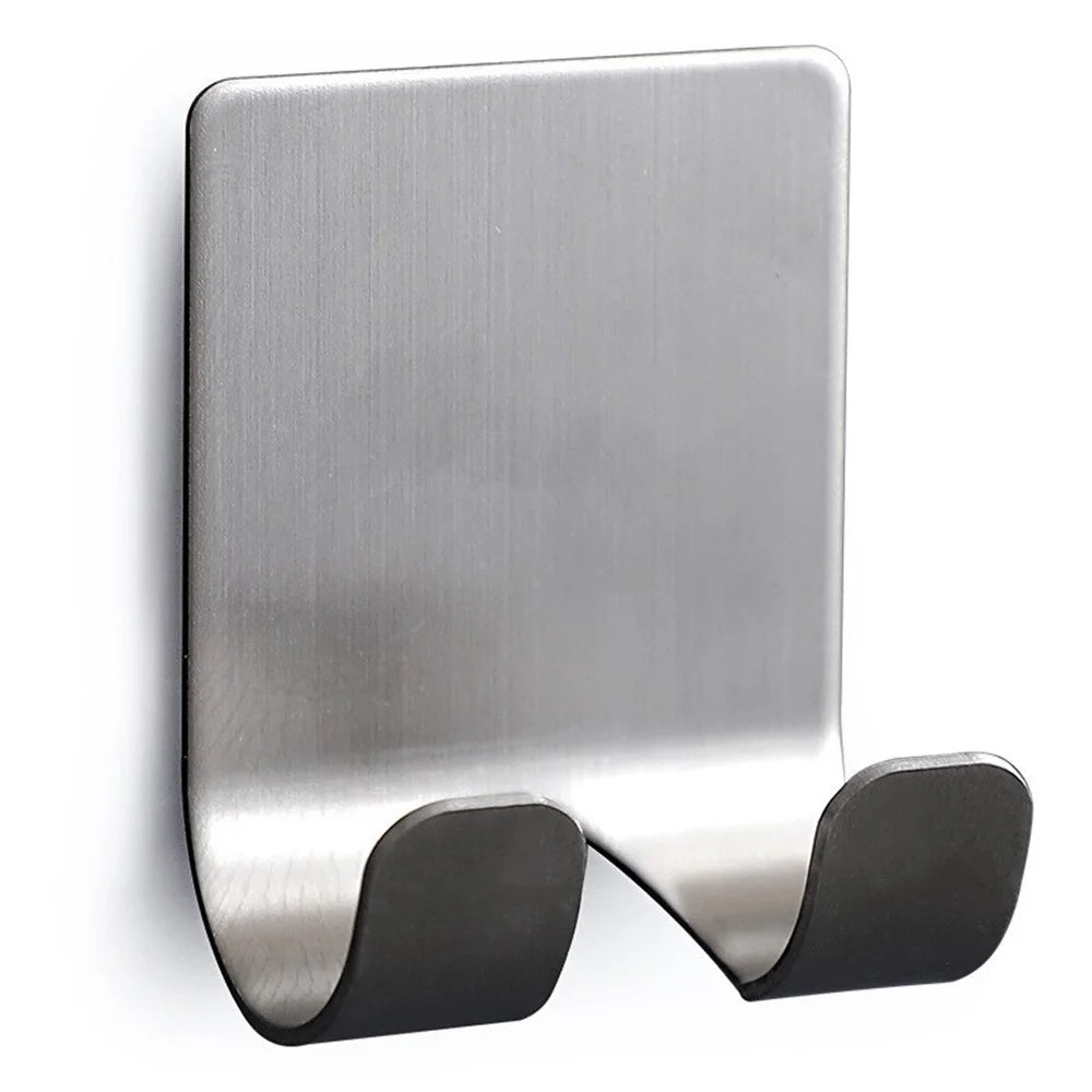 Stainless Steel Razor Holder Wall Mounted Bathroom Organizer Multi-Function Storage Rack Plug Cord Hanger - Natural - 1